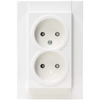 Kopp 950029005 wandcontactdoos 2-voudig zonder randaarde Safety+ voor enkele inbouwdoos HK07 Athenis helder wit glans