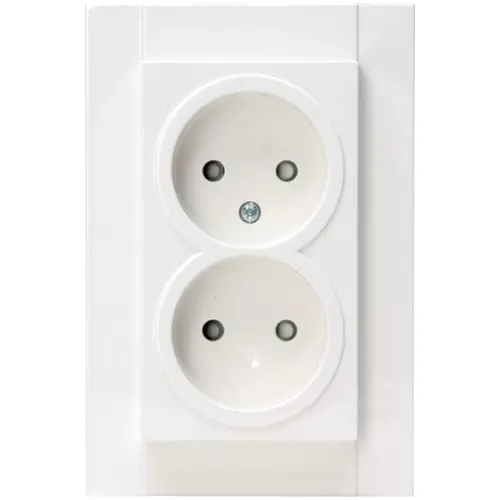 Kopp 950029005 wandcontactdoos 2-voudig zonder randaarde Safety+ voor enkele inbouwdoos HK07 Athenis helder wit glans