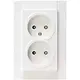 Kopp 950029005 wandcontactdoos 2-voudig zonder randaarde Safety+ voor enkele inbouwdoos HK07 Athenis helder wit glans