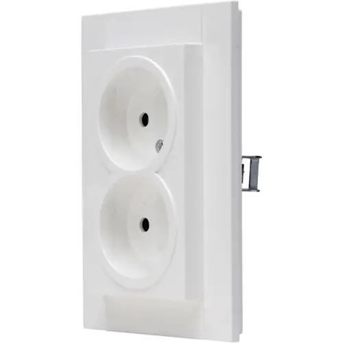 Kopp 950029005 wandcontactdoos 2-voudig zonder randaarde Safety+ voor enkele inbouwdoos HK07 Athenis helder wit glans