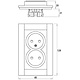 Kopp 950029005 wandcontactdoos 2-voudig zonder randaarde Safety+ voor enkele inbouwdoos HK07 Athenis helder wit glans
