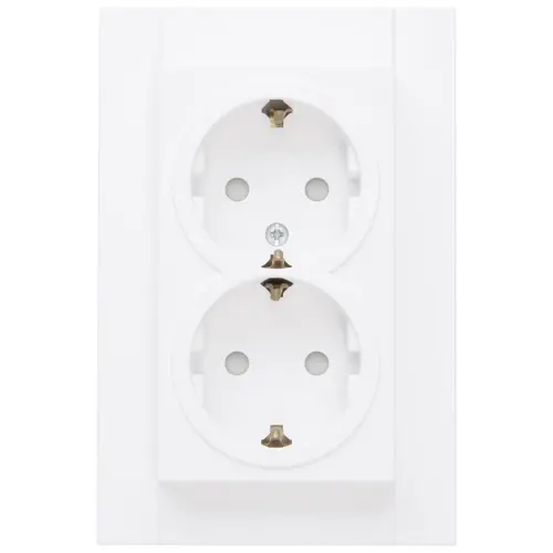 Kopp 940232004 wandcontactdoos 2-voudig randaarde Safety+ voor enkele inbouwdoos HK07 Athenis arctic wit mat