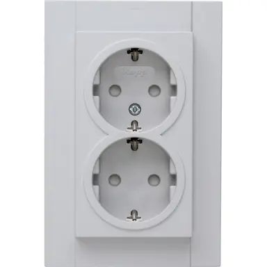 Kopp 940234006 wandcontactdoos 2-voudig randaarde Safety+ voor enkele inbouwdoos HK07 Athenis grijs mat