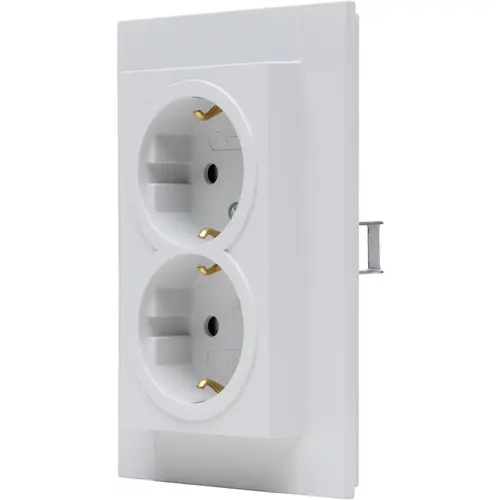 Kopp 940234006 wandcontactdoos 2-voudig randaarde Safety+ voor enkele inbouwdoos HK07 Athenis grijs mat