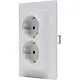 Kopp 940234006 wandcontactdoos 2-voudig randaarde Safety+ voor enkele inbouwdoos HK07 Athenis grijs mat
