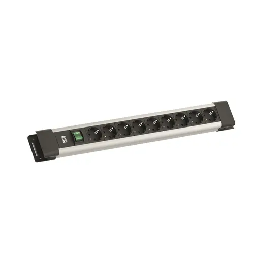 Bachmann BM005902 Connectus 9x 230V randaarde met schakelaar 2 meter randaarde grijs