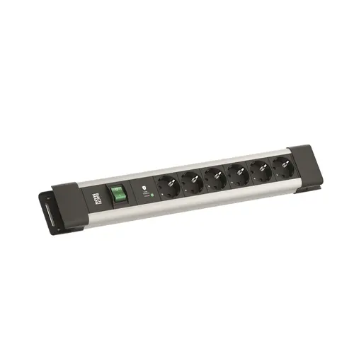 Bachmann BM005925 Connectus 6x 230V randaarde met oversp. beveiligingPlus + schakelaar 2 meter randaarde