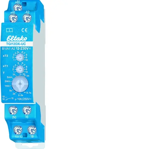 Eltako TGI12DX-UC tijdrelais impulsgever analoog 1 wisselcontact DIN-rail