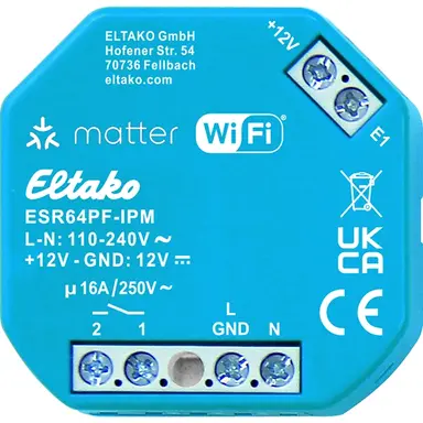 Eltako ESR64PF-IPM Matter gecertificeerde schakelactor 1 NO contact potentiaalvrij 16A/2