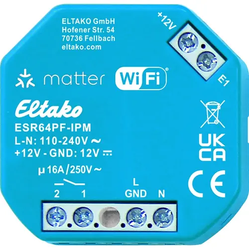 Eltako ESR64PF-IPM Matter gecertificeerde schakelactor 1 NO contact potentiaalvrij 16A/2