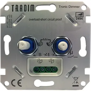 Tradim 2494EXOP 2494 duo dimmer PRO voor LED 2x 3-100W OP=OP