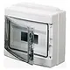 Gewiss GW40123 opbouwkast leeg 12 modules 1 rij DIN-rail IP65 transparante deur grijs