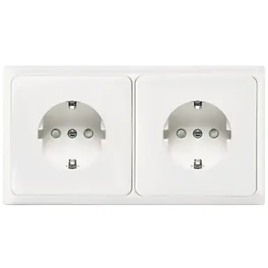 PEHA 80.6512 SI/572.02 wandcontactdoos randaarde kindveilig 2-voudig vlak voor wandgoot Standard Inline levend wit