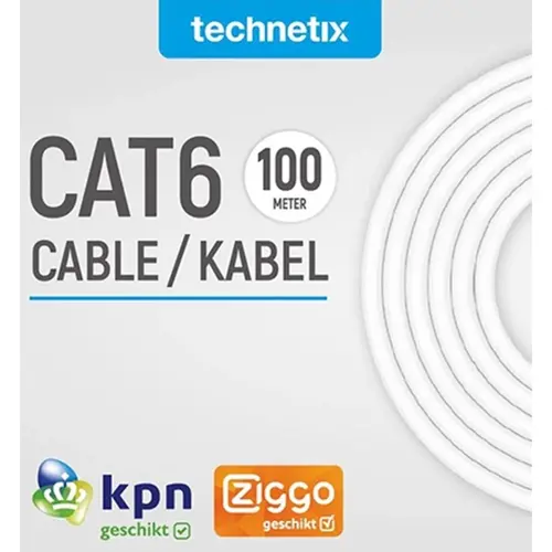 Technetix CAT6-IH-100M cat6 UTP kabel 100 Meter Wit