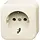 Busch-Jaeger 2300 EAPKS/11-503 wandcontactdoos randaarde kindveilig opbouw AP plus creme
