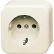 Busch-Jaeger 2300 EAPKS/11-503 wandcontactdoos randaarde kindveilig opbouw AP plus creme