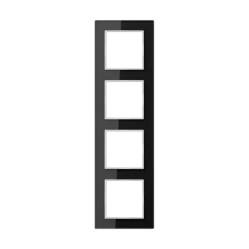 JUNG AC 584 GL SW afdekraam 4-voudig A Creation zwart glas