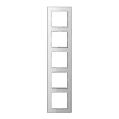 JUNG AC 585 GL WW afdekraam 5-voudig A Creation alpine wit glas