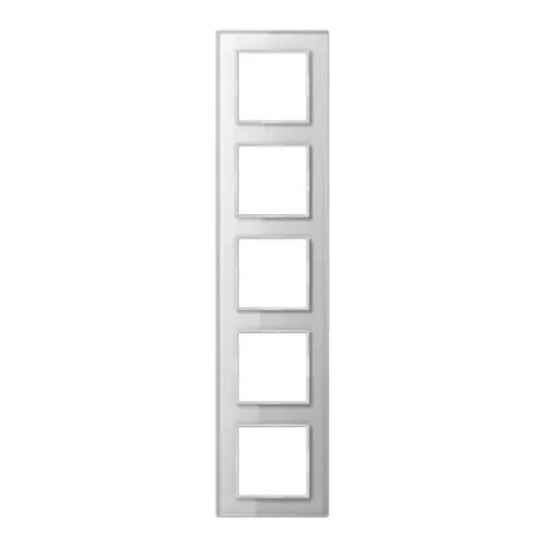 JUNG AC 585 GL WW afdekraam 5-voudig A Creation alpine wit glas