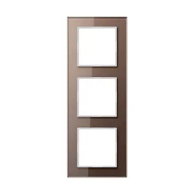 JUNG AC 583 GL MO afdekraam 3-voudig A Creation mokka glas