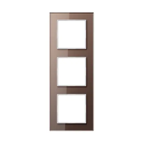 JUNG AC 583 GL MO afdekraam 3-voudig A Creation mokka glas