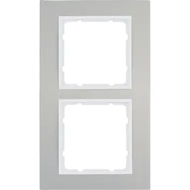Berker 10123904 afdekraam 2-voudig B3 aluminium/wit mat
