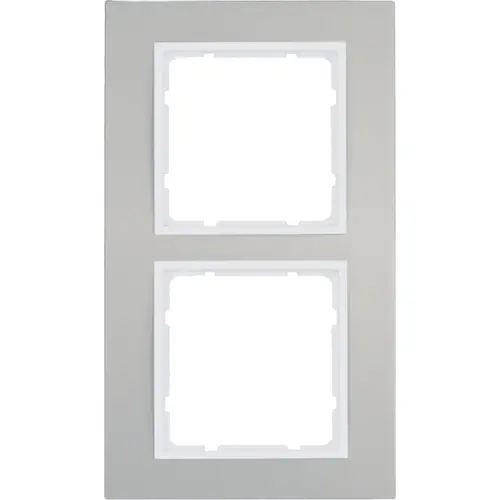 Berker 10123904 afdekraam 2-voudig B3 aluminium/wit mat