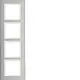 Berker 10143609 afdekraam 4-voudig B7 edelstaal/wit mat