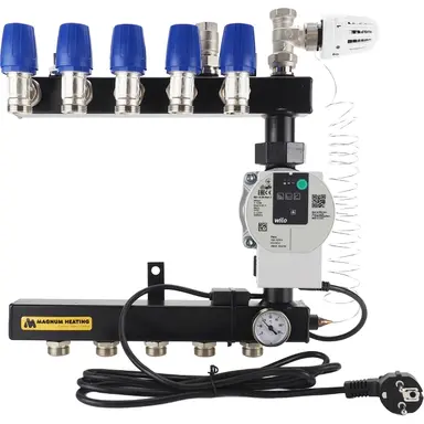 MAGNUM W40007 Basic Staal Vloerverwarming verdeler 7 Groeps met A-label pomp