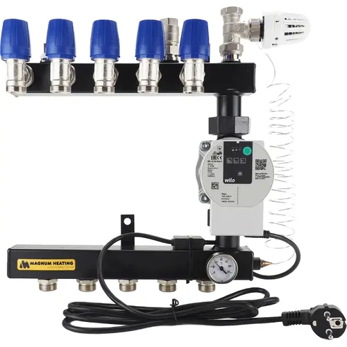 Magnum W40007 Basic Staal Vloerverwarming verdeler 7 Groeps met A-label pomp