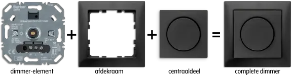 Deze onderdelen heb je nodig voor een complete Berker dimmer