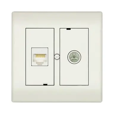 Technetix CL50-COMBI-S Universele RJ45 UTP / COAX Combinatie Wandcontactdoos