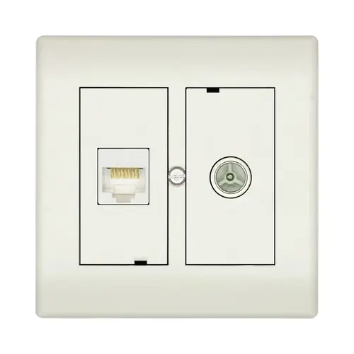 Technetix CL50-COMBI-S Universele RJ45 UTP / COAX Combinatie Wandcontactdoos
