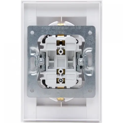 Kopp 929513005 wandcontactdoos 2-voudig randaarde voor enkele inbouwdoos HK07 Athenis arctic wit glans