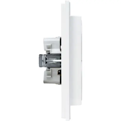 Kopp 929513005 wandcontactdoos 2-voudig randaarde voor enkele inbouwdoos HK07 Athenis arctic wit glans
