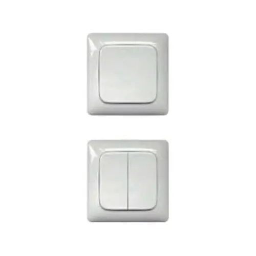 Eltako FT55R-weiss Funk pulsdrukker wit draadloos en batterijloos zonder raam