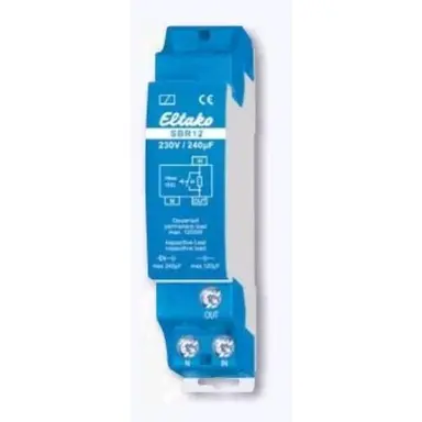 Eltako SBR12-230V/240µF inschakelpiekstroom begrenzing relais 1 NO potentiaalvrij 16A/250V
