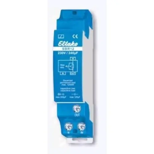 Eltako SBR12-230V/240µF inschakelpiekstroom begrenzing relais 1 NO potentiaalvrij 16A/250V