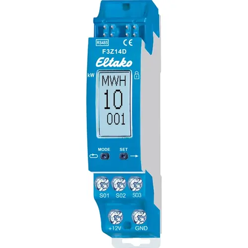 Eltako F3Z14D Funk puls-verzamelaar/pulsteller voor meters met pulsuitgang of draais