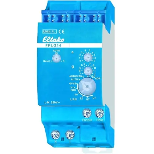 Eltako FPLG14 busgateway Powerline radiofrequent 12V DC 2 modules DIN-rail
