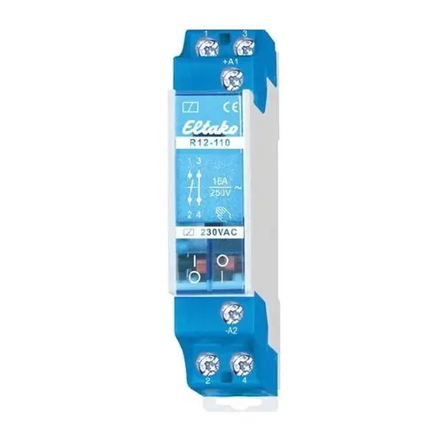 Eltako R12-110-12V DC schakelrelais 1 NO + 1 NC potentiaalvrij 16A/250V. Stuurspanning 12VDC