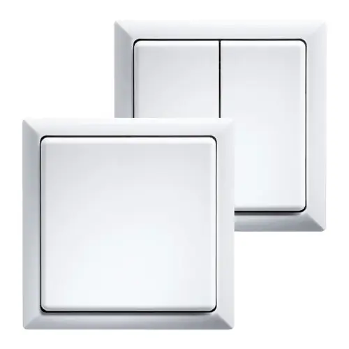 Eltako FT4F-rw Funk vlakke pulsdrukker draadloos en batterijloos. Helder wit