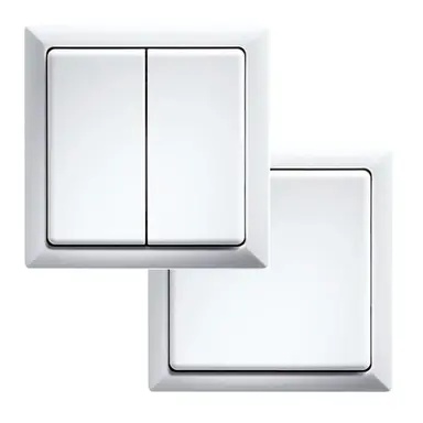 Eltako FT4F-wg Funk vlakke pulsdrukker draadloos en batterijloos. Helder wit glans