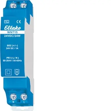 Eltako WNT15-24VDC/24W Gestabiliseerde DIN-rail schakelende voeding 24V DC-24W/1A