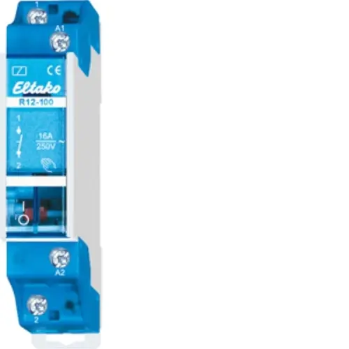 Eltako R12-100-24V DC schakelrelais 1 NO 16A/250V AC. Stuurspanning 24VDC