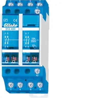 Eltako S12-400-230V impulsrelais 4 NO 16A/250V AC. Stuurspanning 230VAC
