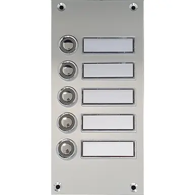 Atea MBP205CBD beldrukpaneel smal inbouw met 5 dubbel verchroomde beldrukkers