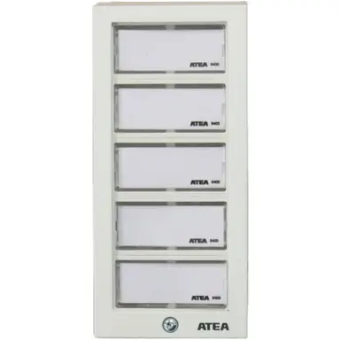 Atea MBP105 beldrukpaneel smal wit opbouw met 5 beldrukkers