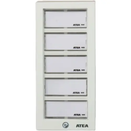 Atea MBP105 beldrukpaneel smal wit opbouw met 5 beldrukkers