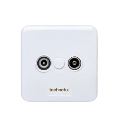 Technetix TRAS-2000-S COAX 2-voudige wandcontactdoos in of opbouw wit